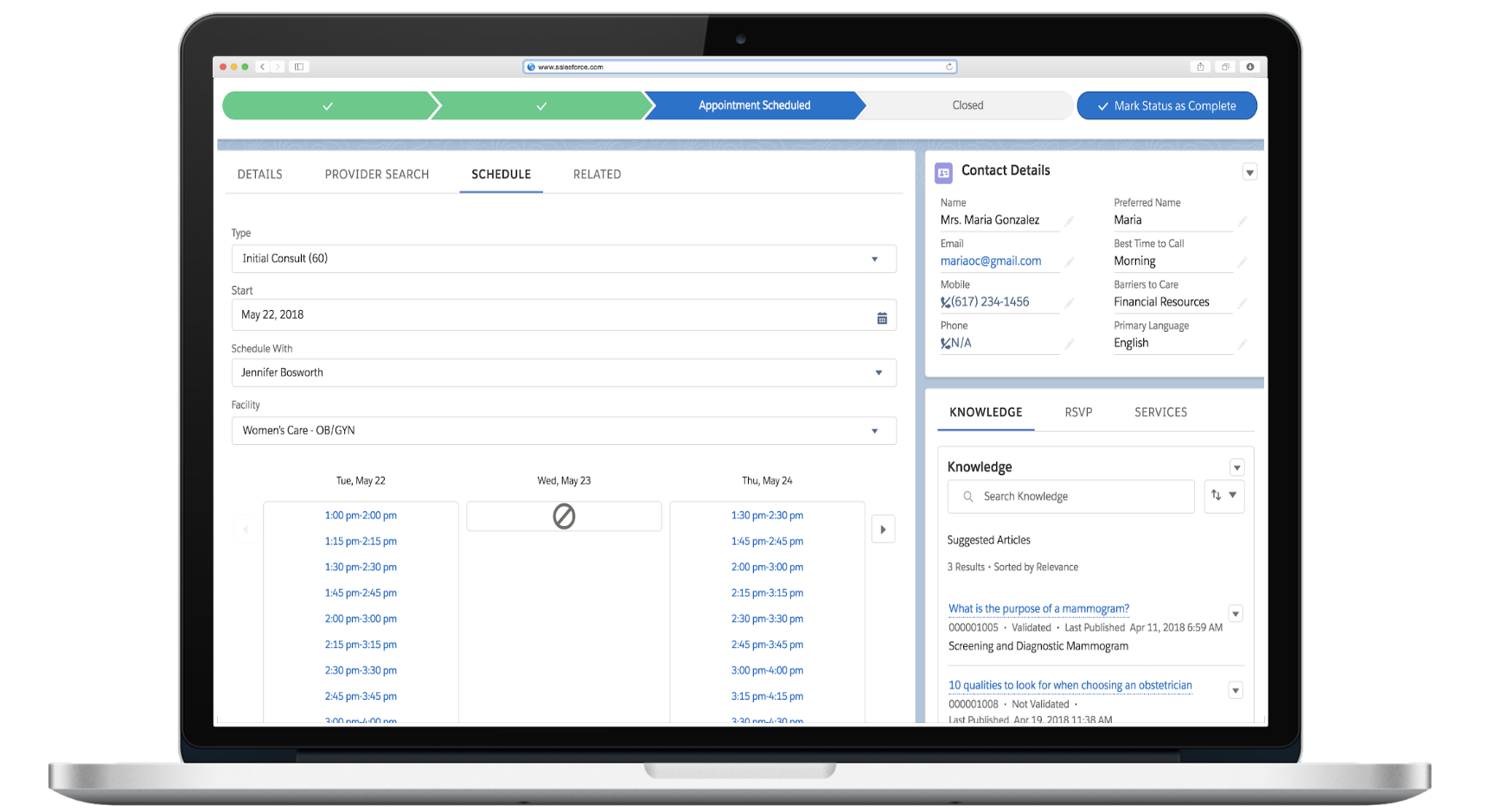 Patient Access on Health Cloud: Appointment Scheduling 1