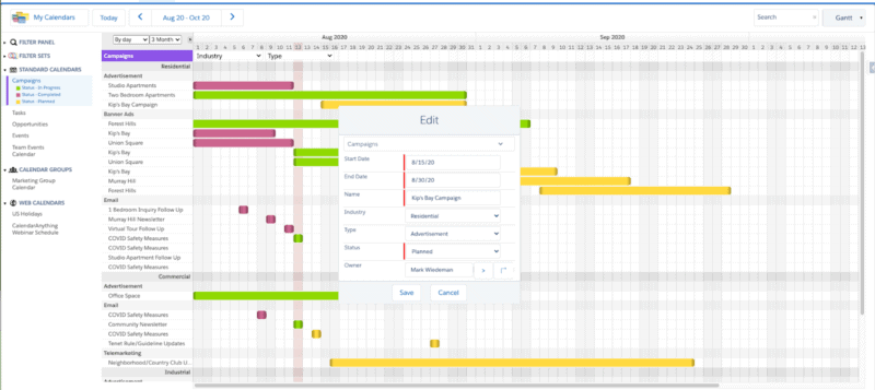 Image highlights the editing functionality available right on the calendar itself