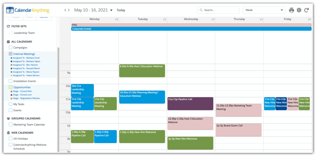 Salesforce Calendar App - CalendarAnything - Silverline