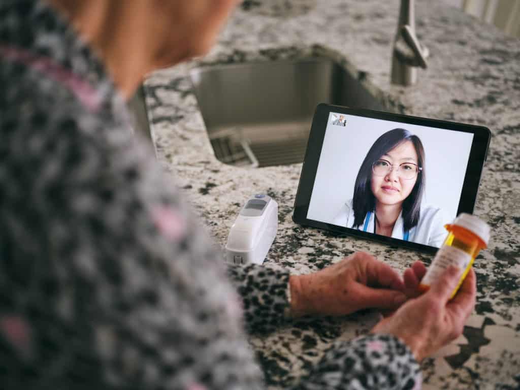 Gaps in Care: Senior Woman on a Virtual Doctor Visit