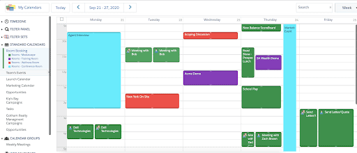 Meeting room booking for Salesforce event management