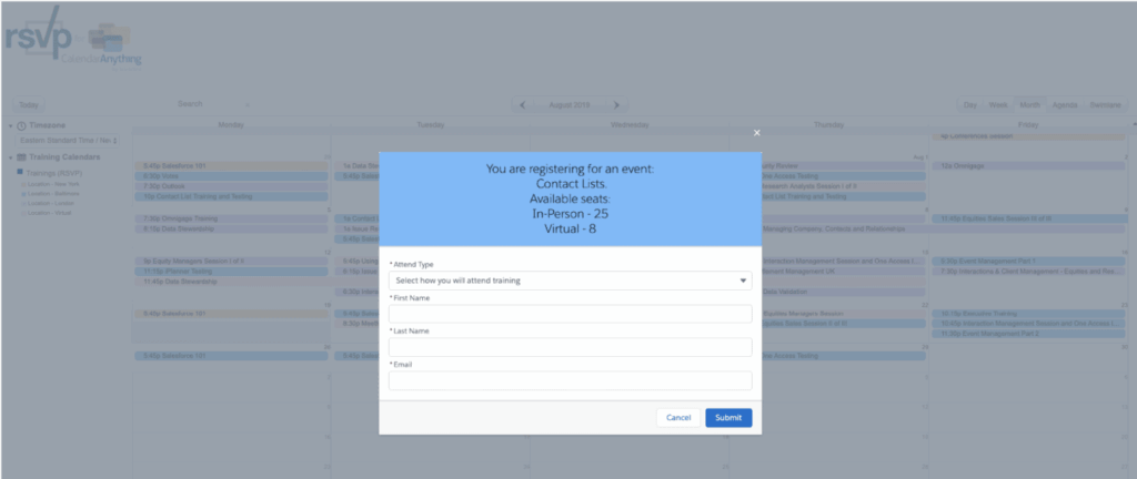 Salesforce event management