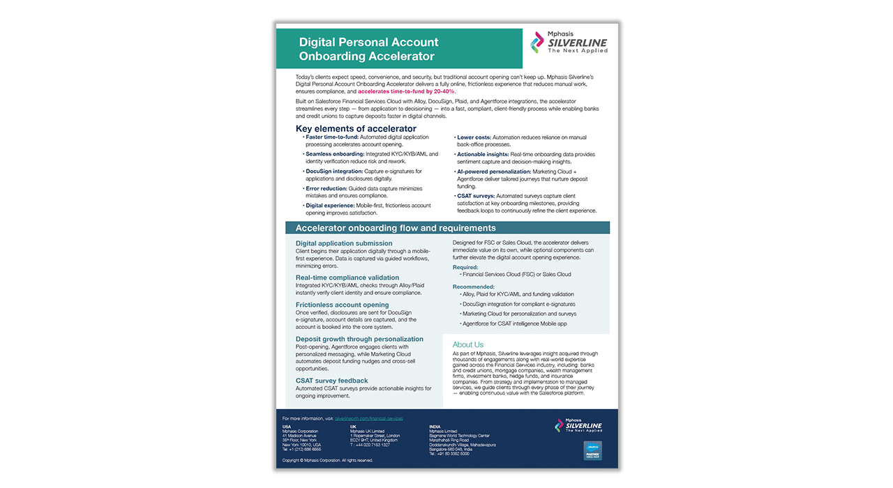 Digital Personal Account Onboarding Accelerator - Mphasis Silverline
